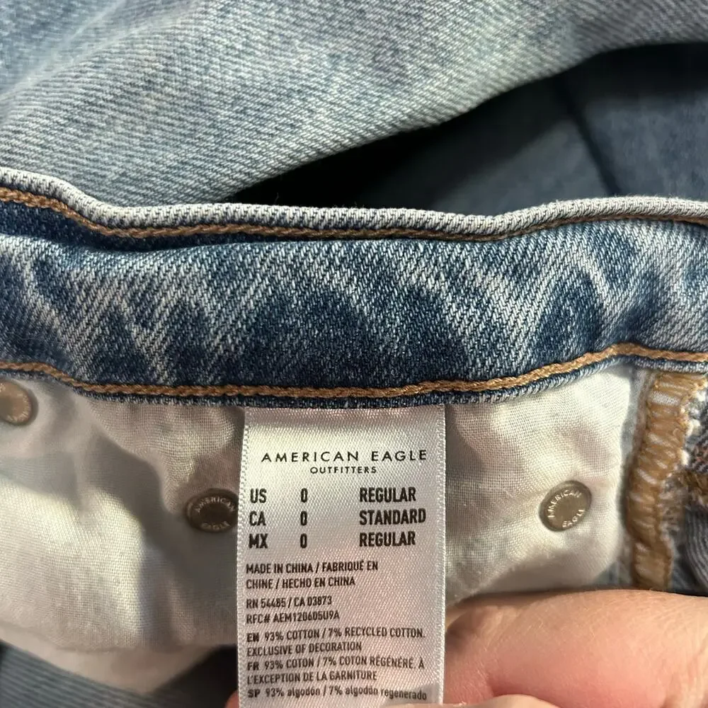 American Eagle Jeans Womens 0 (26x29.5) Baggy Distressed Low Rise Skater Grunge